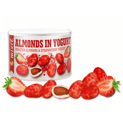 mixit mandle v jogurte s jahodovym prachom